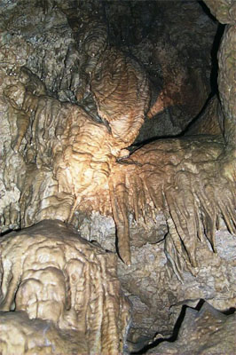 Drapery and Flowstone Formed After the Water Receded (Source: Oregon Caves Image Library)